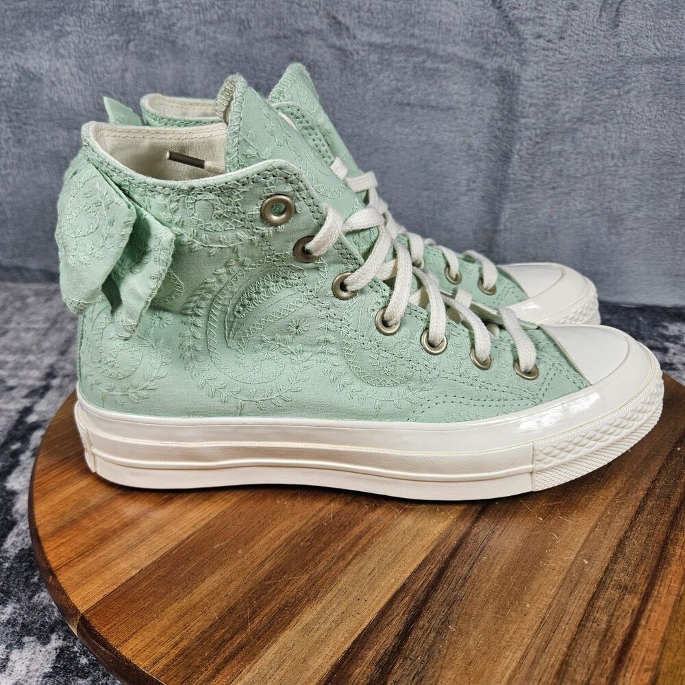 Converse Chuck 70 High Top Womens Size 7 Aloe Green Bow Sneakers Athletic Shoes